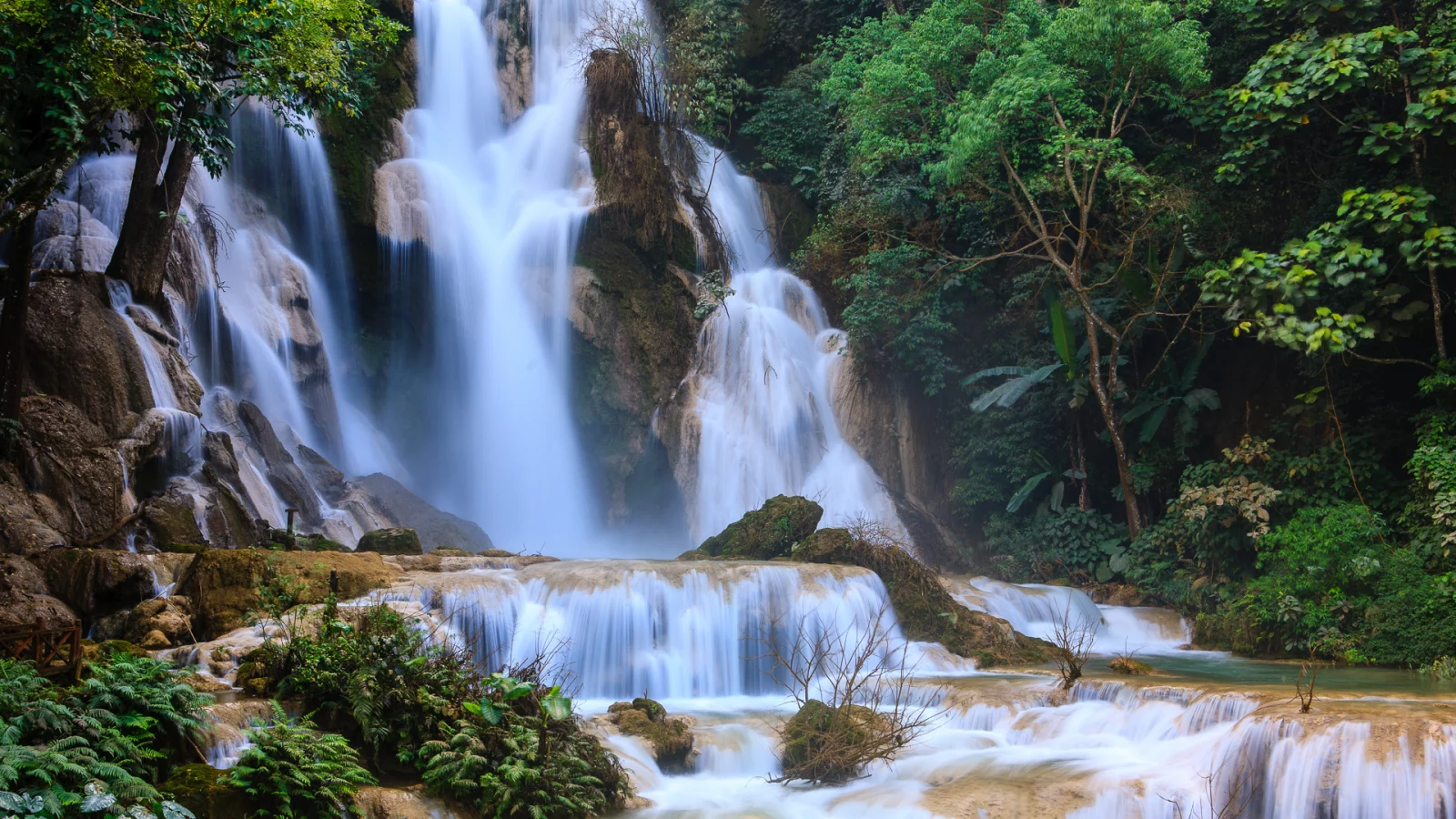 водопад, Kuang si falls, waterfalls