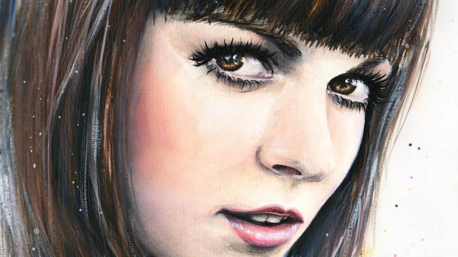 взгляд, девушка, волосы, глаза, живопись, Tanya shatseva