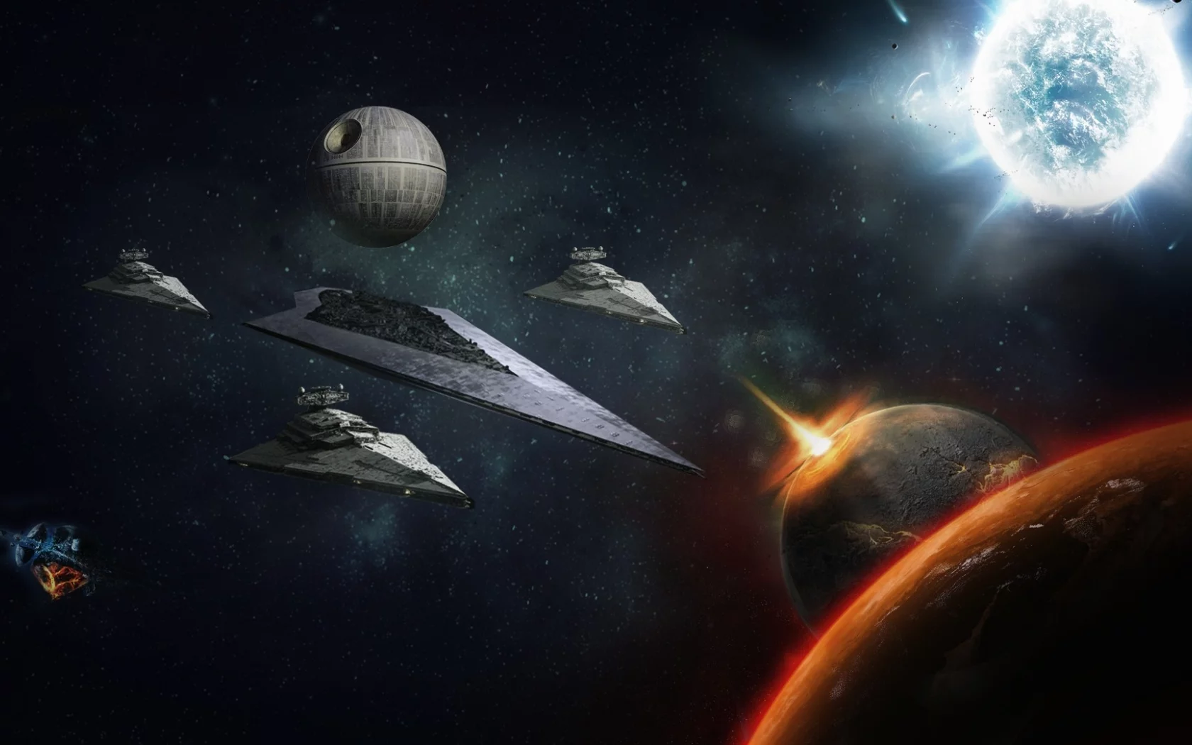 wars, destroyer, moon, death, Star, star, space