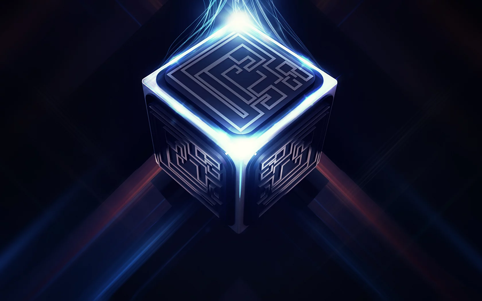 лабиринт, 3d, Куб, lacza, digital art