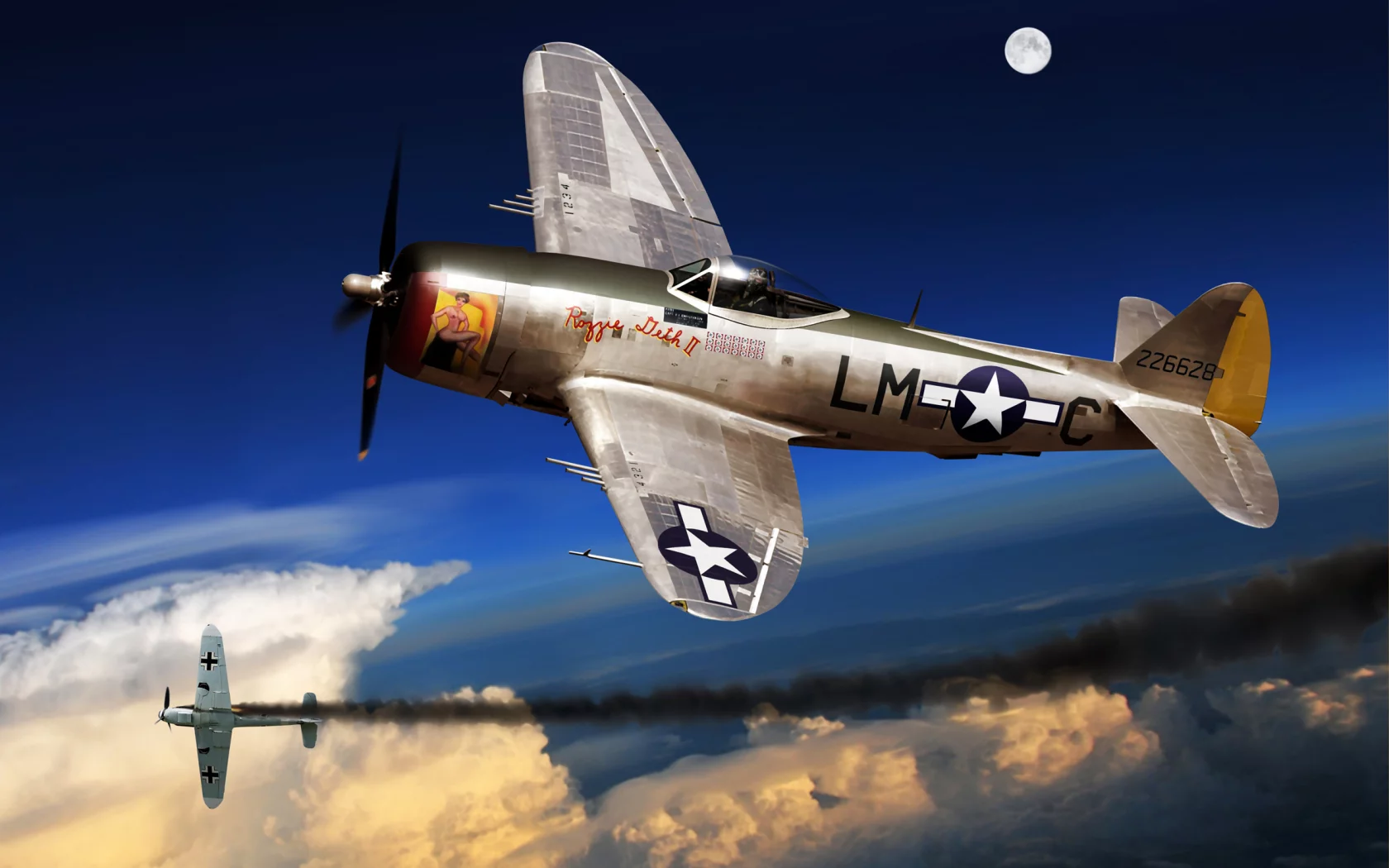 thunderbolt, истребитель, бомбардировщик, d, p-47, Арт, самолет