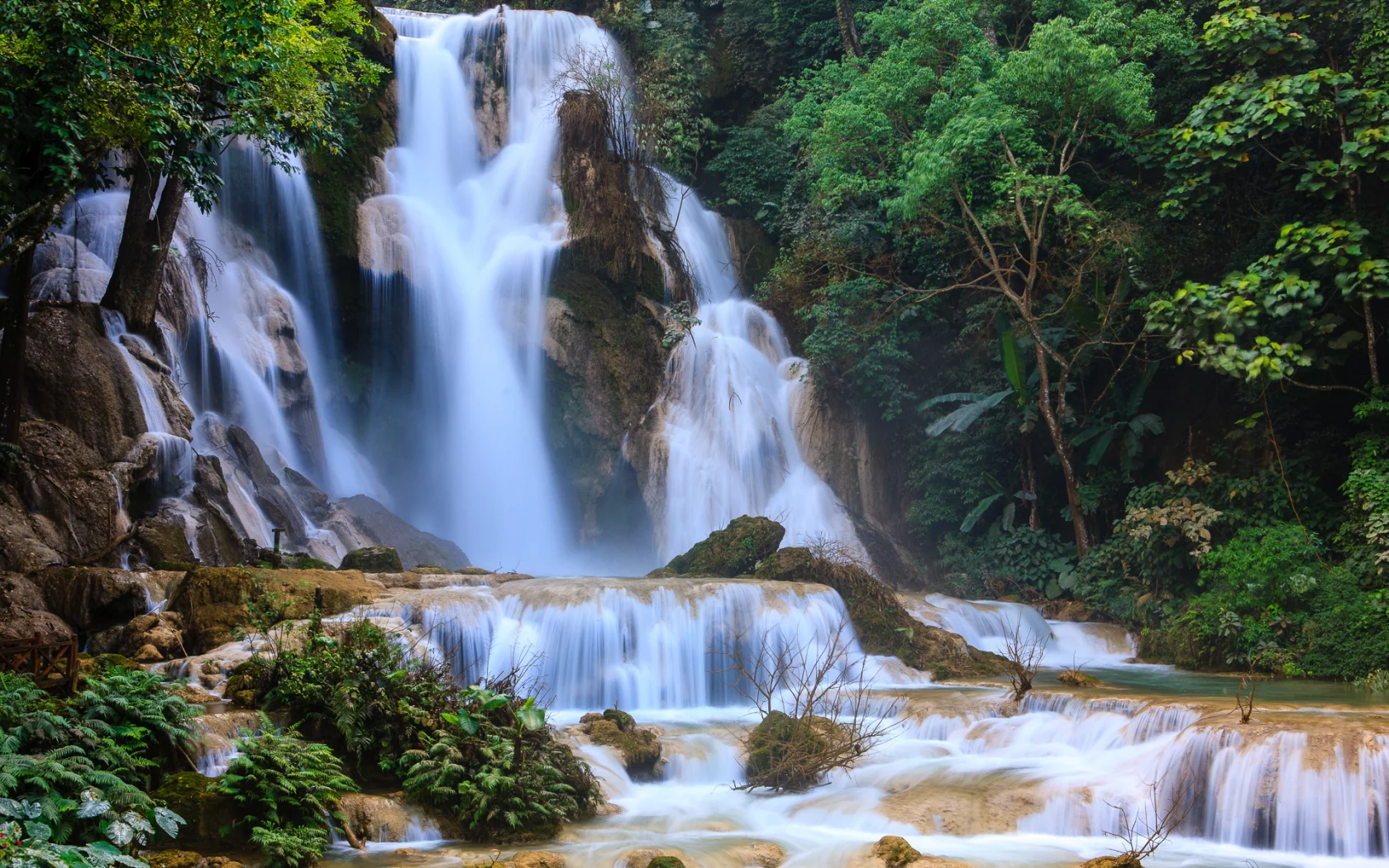 водопад, Kuang si falls, waterfalls