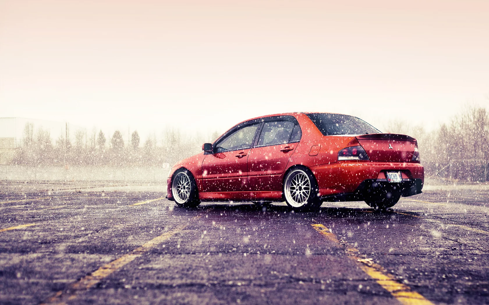 evolution, зима, лансер, эво, Mitsubishi, митсубиши, оранж, evo, lancer