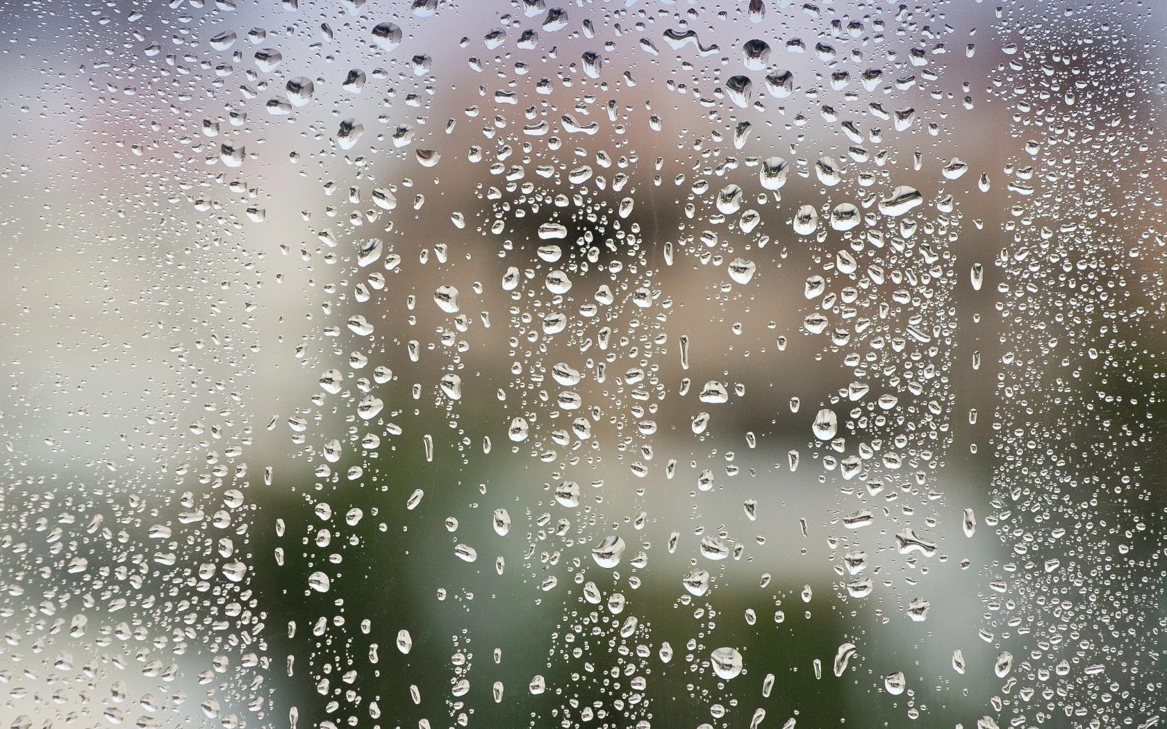 вода, После дождя, капли, стекло, macro