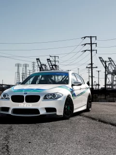 m5, свет, бмв, Bmw, дневной, вид спереди, белый, f10, white