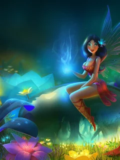 иллюстрация, sunny drops, девушка, магия, капля, цветы, Арт