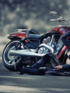 азиатка, девушка, Harley-davidson