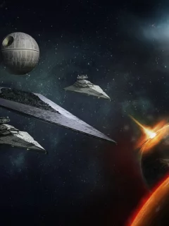 wars, destroyer, moon, death, Star, star, space