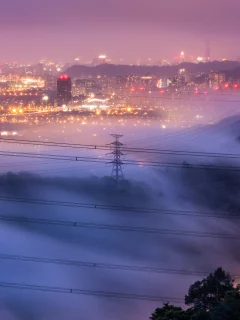 город, тайвань, тайбэй, небо, Китай, сиреневое, кнр