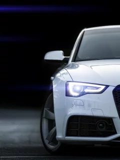 белая, блик, front, rs5, white, ауди, Audi