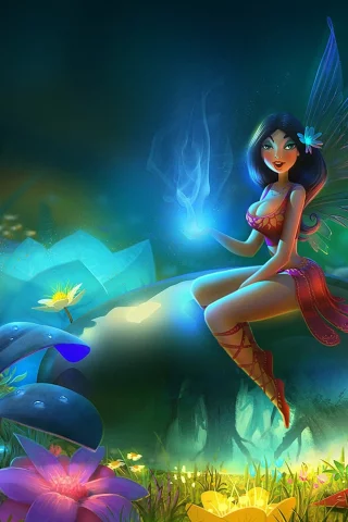 иллюстрация, sunny drops, девушка, магия, капля, цветы, Арт