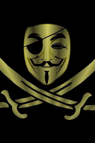 шпаги, минимализм, пират, маска, Anonymous, фон, анонимус