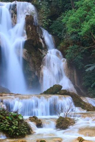 водопад, Kuang si falls, waterfalls