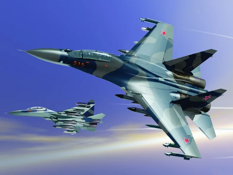 Арт, двухместный, су-30мк, многоцелевой, самолет