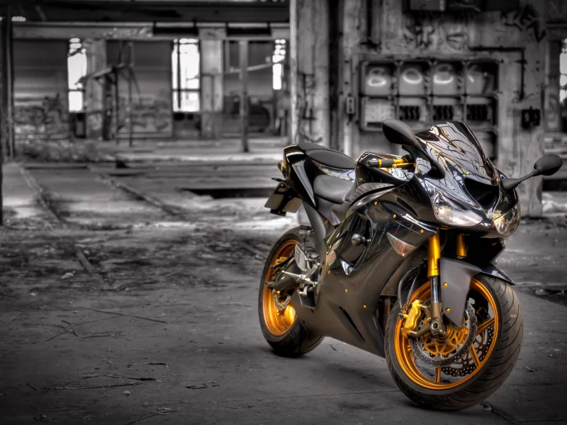 мотоцикл, Kawasaki zx6-r, фон