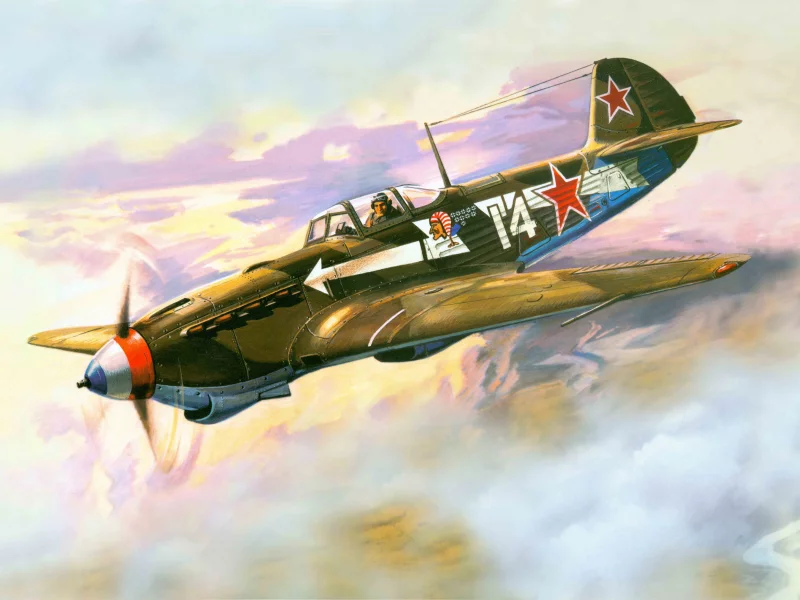 советский, Арт, самолет, як-9, одномоторный
