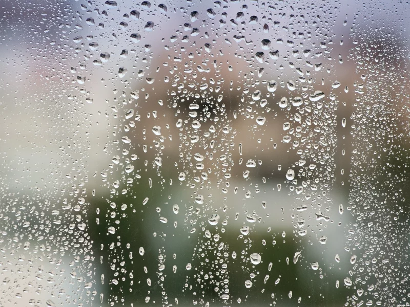 вода, После дождя, капли, стекло, macro