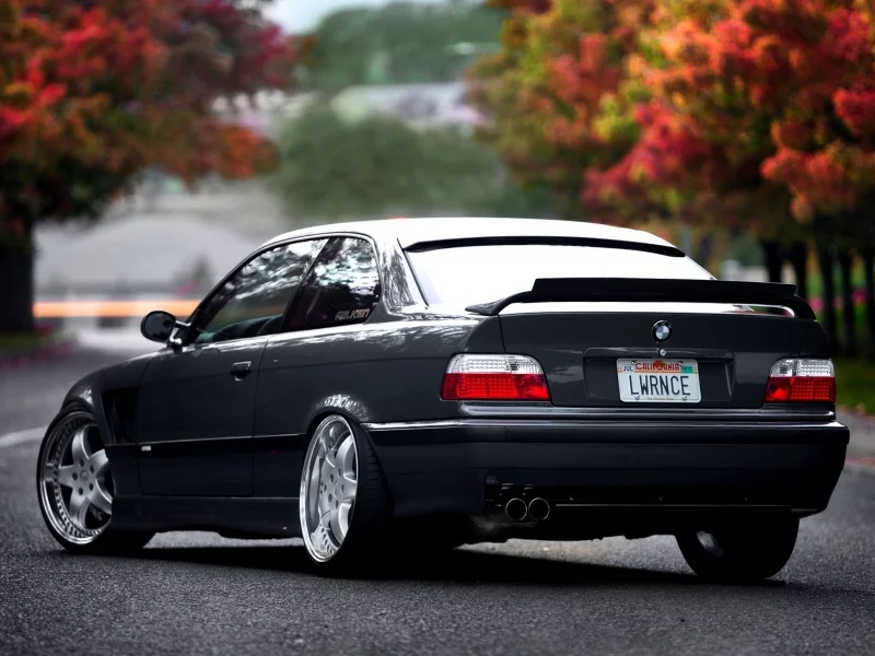 обоя, Car, автомобиль, e36, stance, wallpapers, bmw, бмв, серая, 1996, tuning