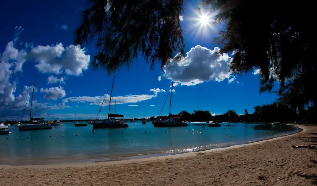 лагуна, лодки, океан, яхты, mauritius, катера, маврикий, пляж