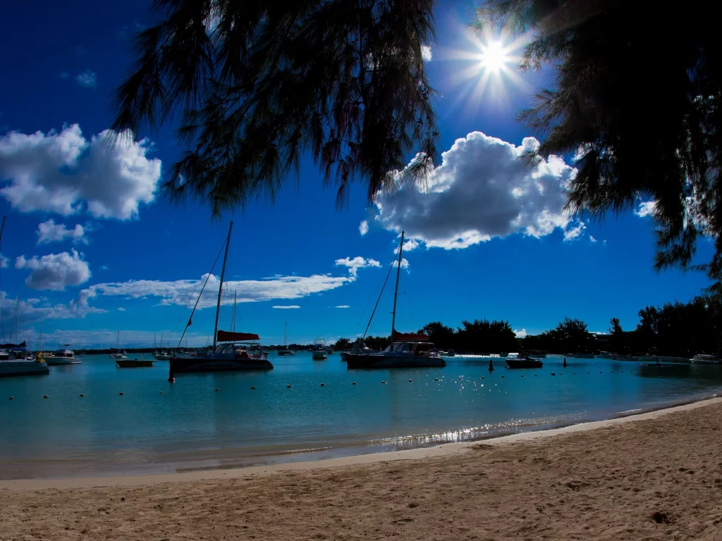 лагуна, лодки, океан, яхты, mauritius, катера, маврикий, пляж