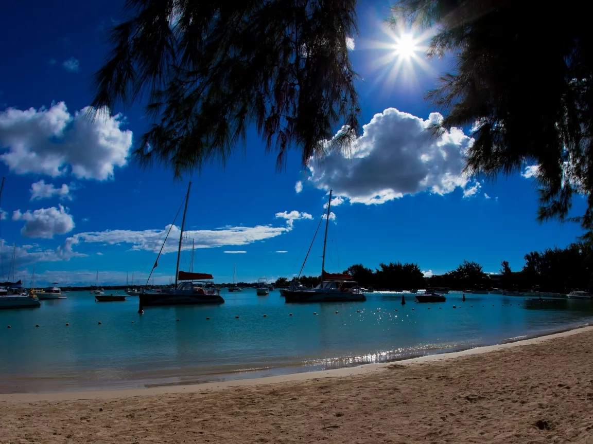 лагуна, лодки, океан, яхты, mauritius, катера, маврикий, пляж