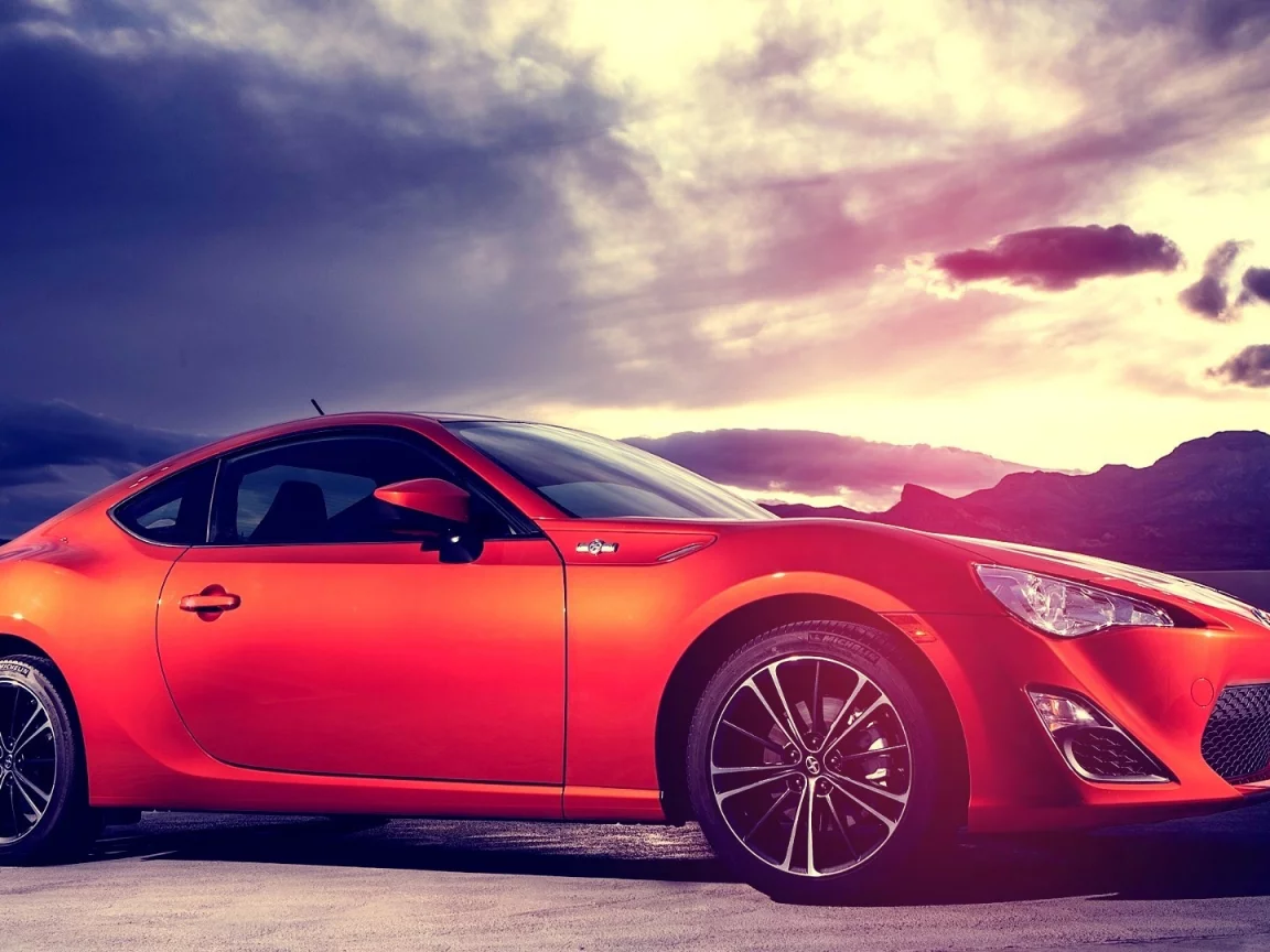 красный, спорткар, subaru brz, субару, car