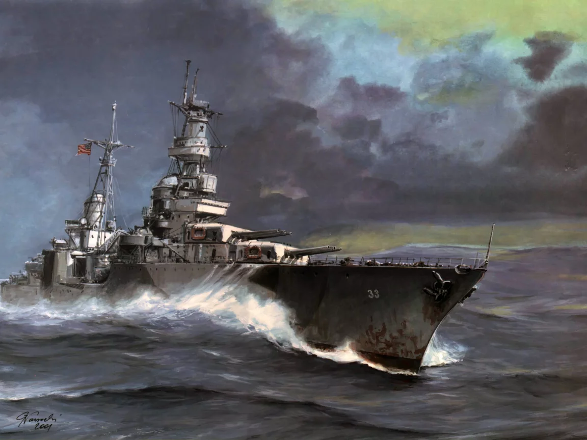 ca-33, волны, крейсер, море, _портленд_, арт, тяжёлый, portland