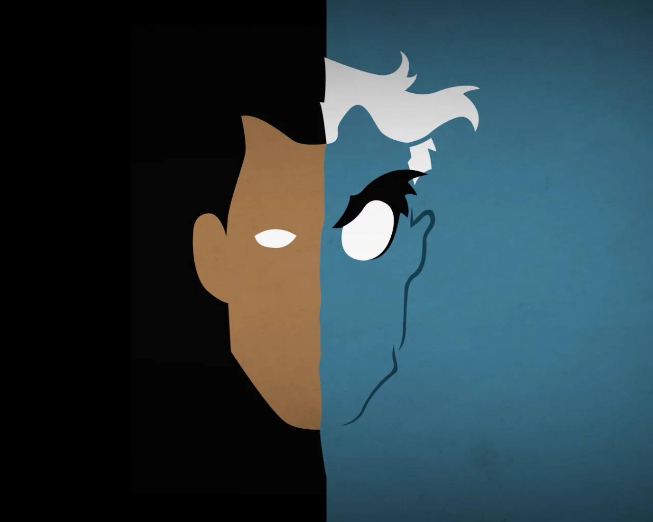 blo0p, двуликий, минимализм, harvey dent, dc comics, two-face, batman