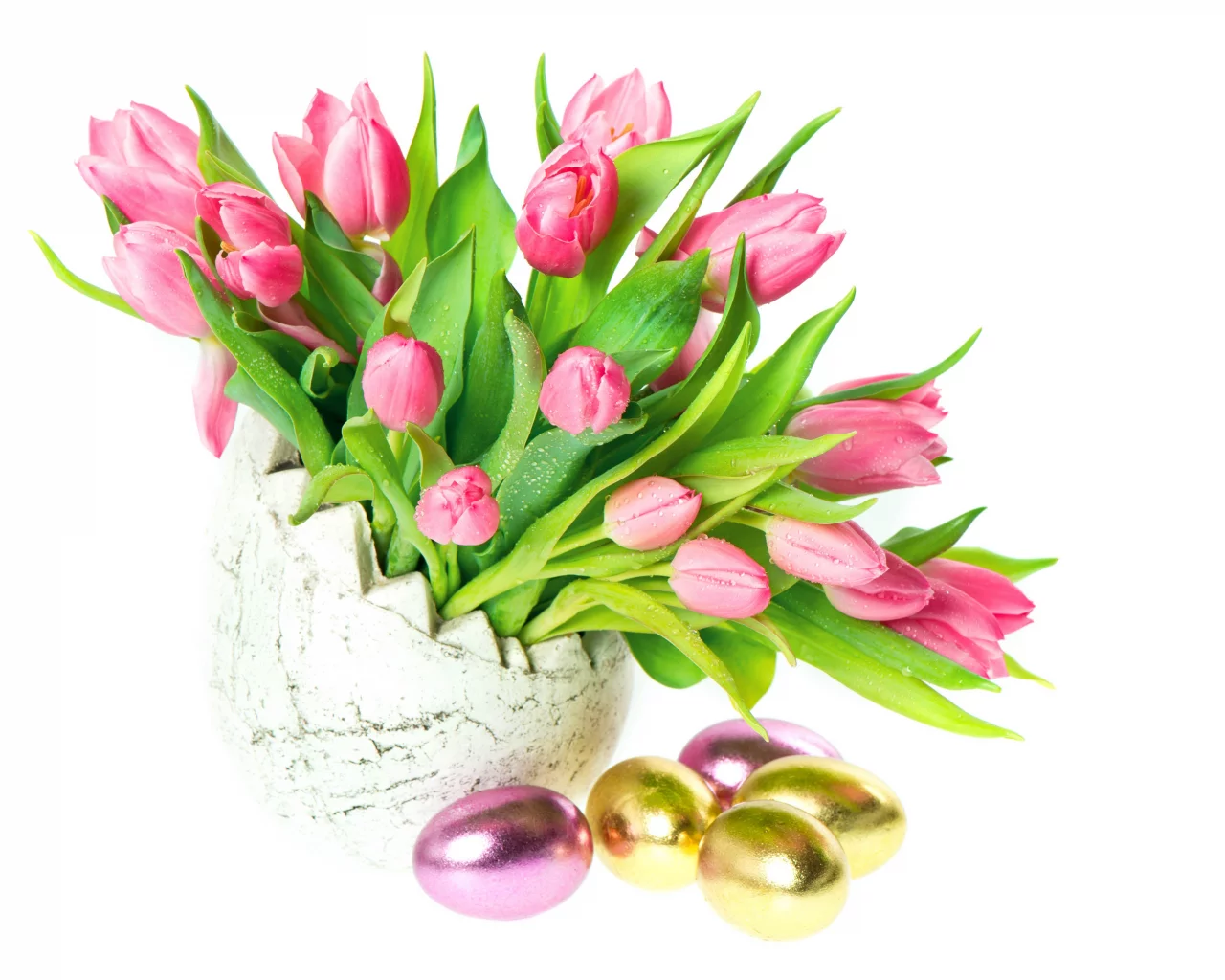 тюльпаны, пасха, яйца, ваза, easter