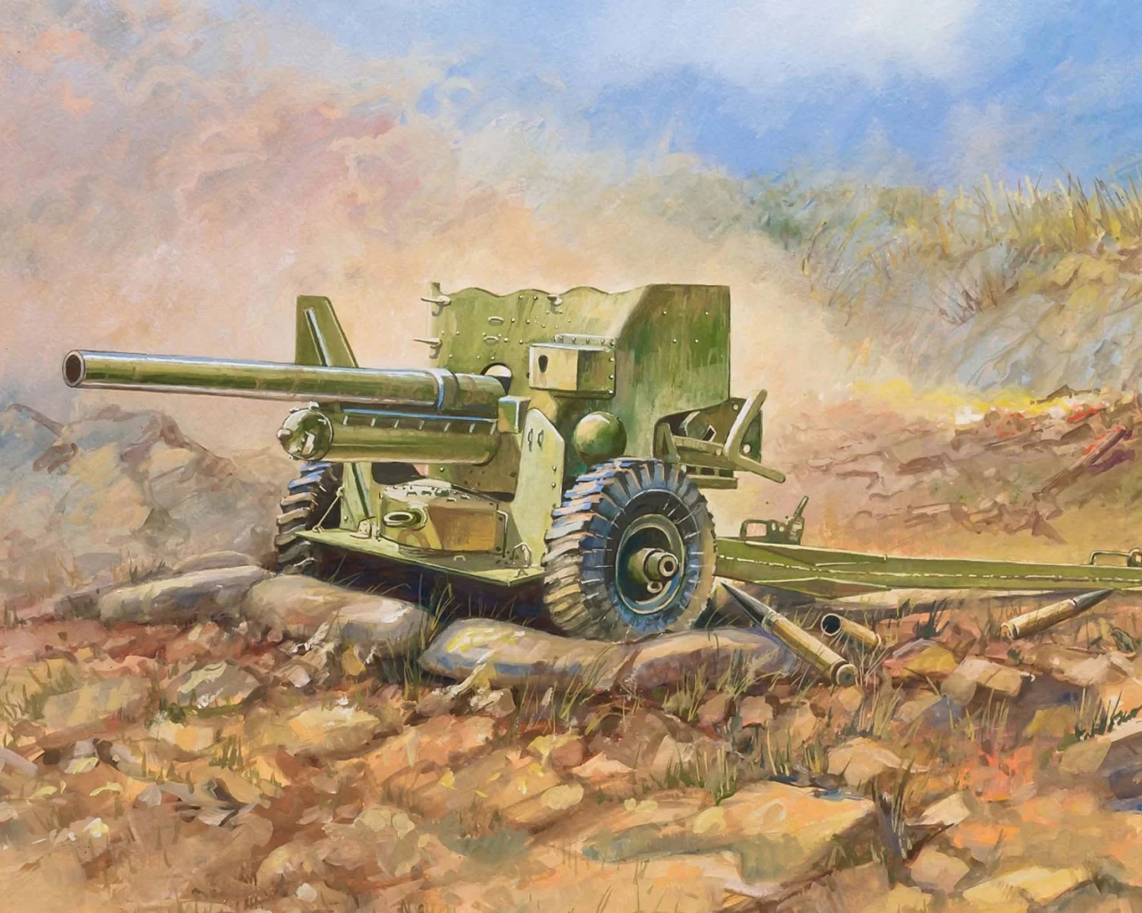 пушка, арт, британская, mk-ii, 6 фунтовая, противотанковая