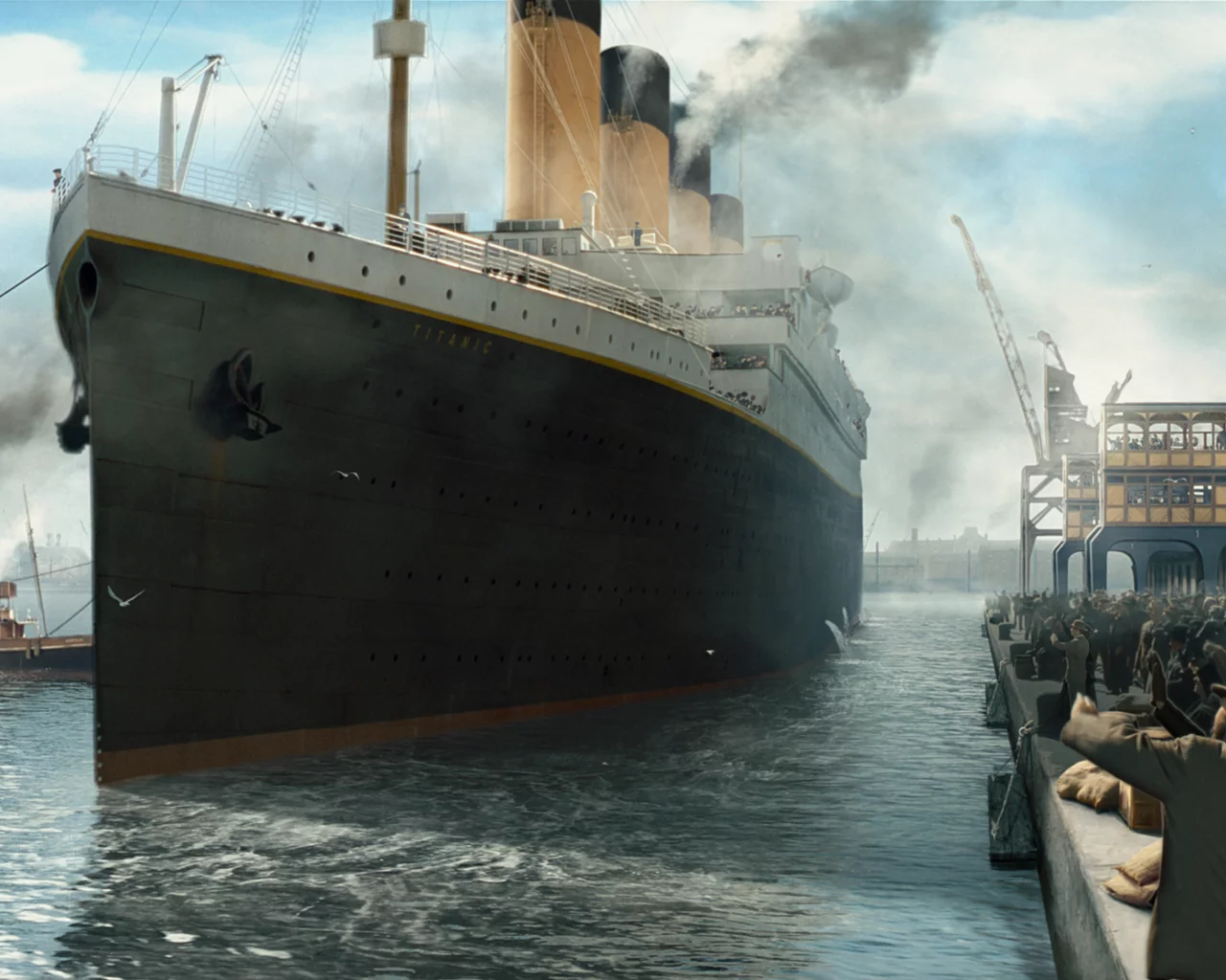отход, пассажирский, лайнер, титаник, titanic, люди, причал