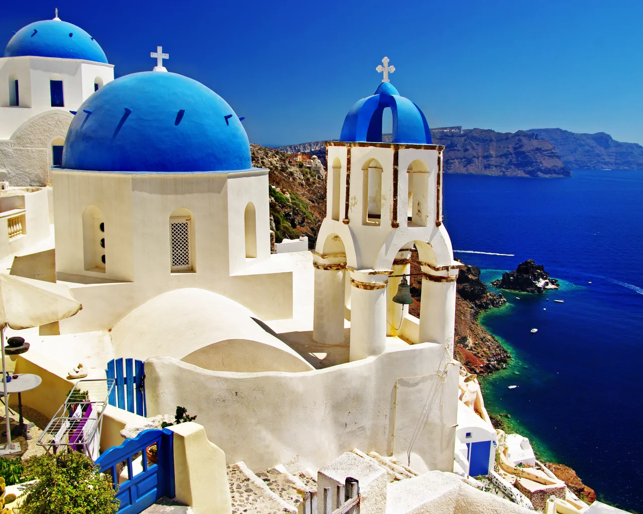 greece, природа, море, дома, santorini, пейзаж