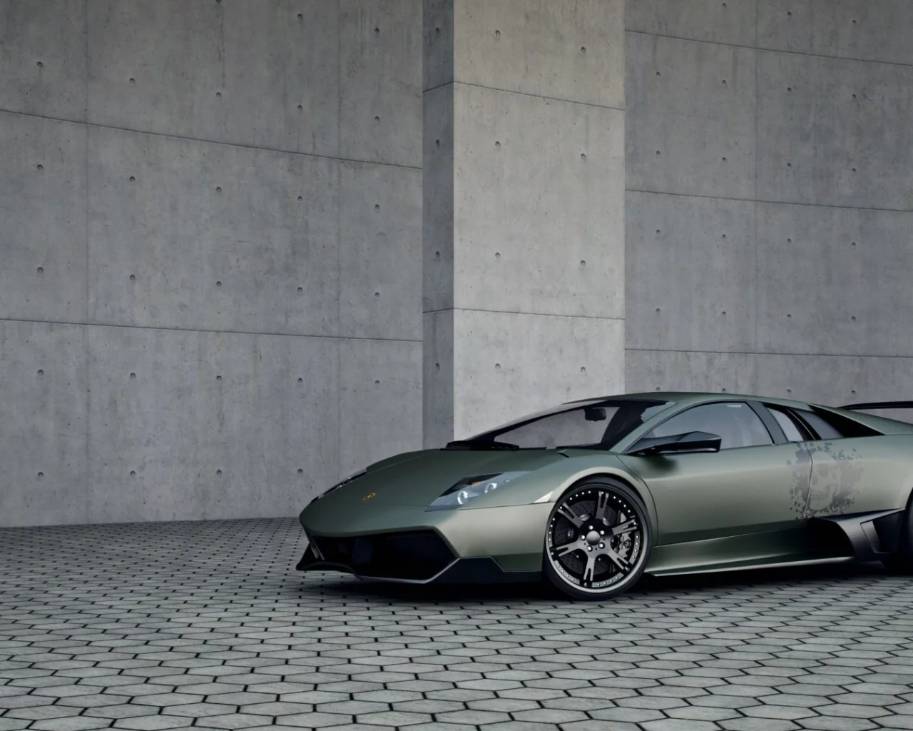 lamborghini murcielago, lp 720, брусчатка, суперкар, стена, винил