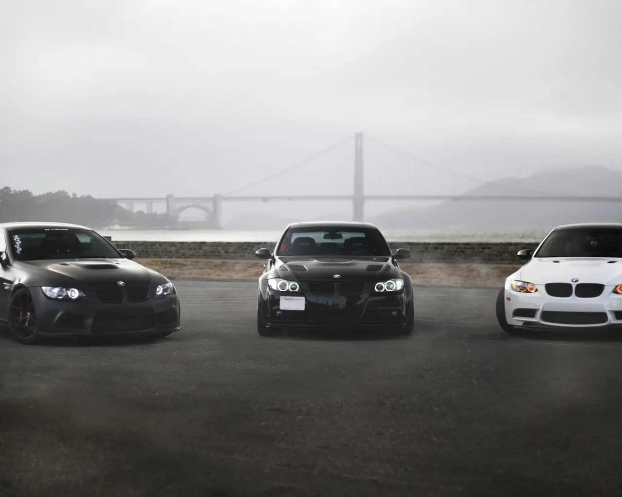 бмв, bridge, black, golden gate, e90, bmw, white, e92, 330i, купе, matte black, m3