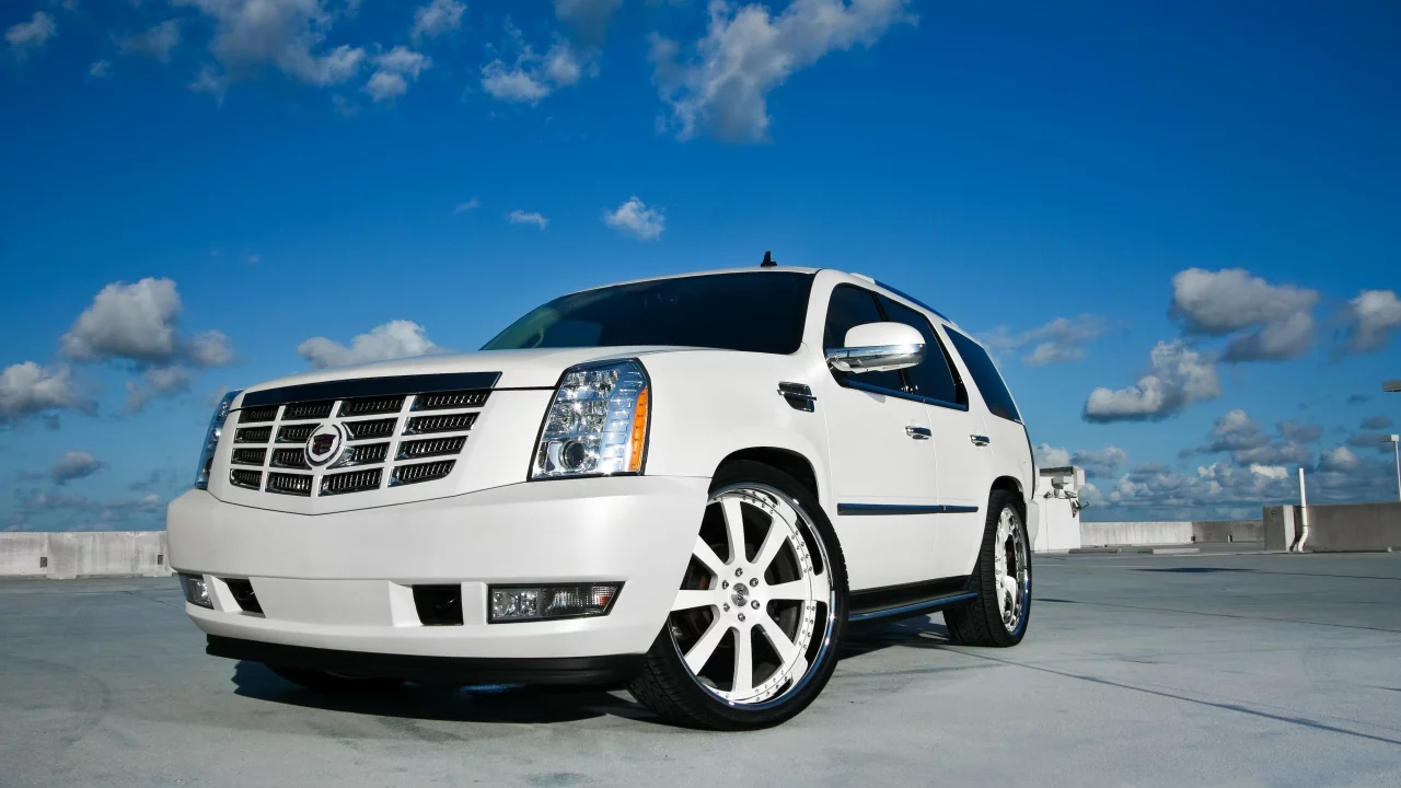 escalade, sky, cadillac, white, clouds, кадиллак, эскалад, белый