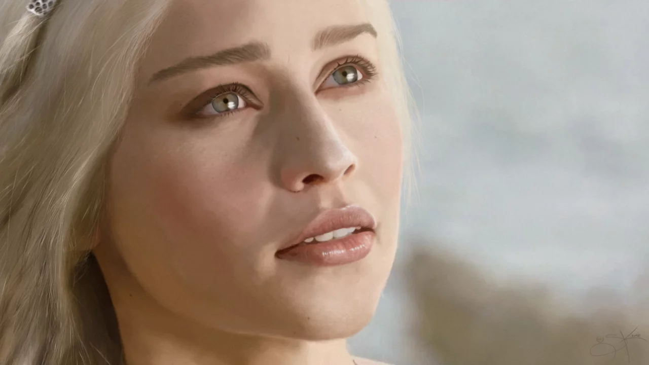 лицо, эмилия кларк, взгляд, emilia clarke, game of thrones, daenerys targaryen