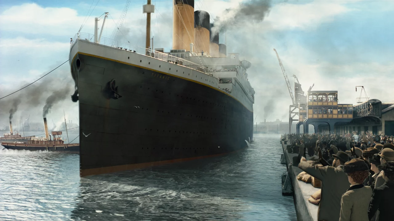 отход, пассажирский, лайнер, титаник, titanic, люди, причал