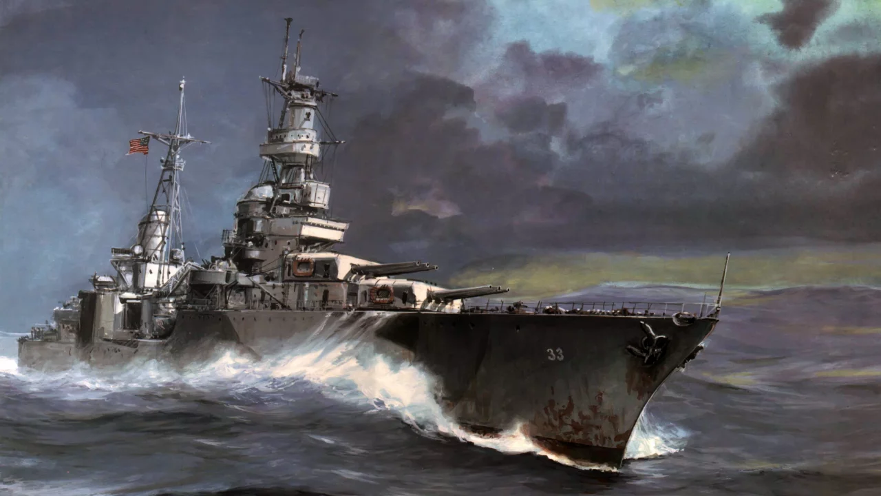 ca-33, волны, крейсер, море, _портленд_, арт, тяжёлый, portland
