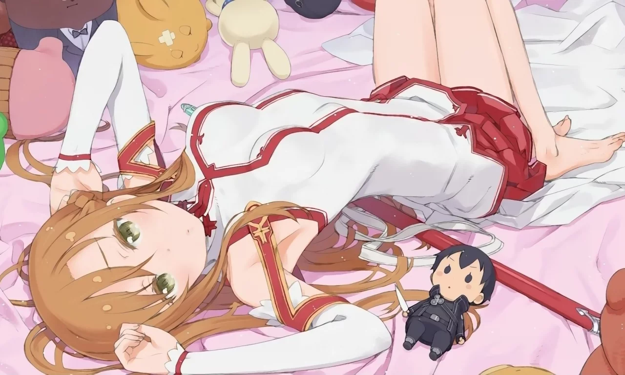 sword art online, yuuki asuna, девушка, solo, длинные волосы