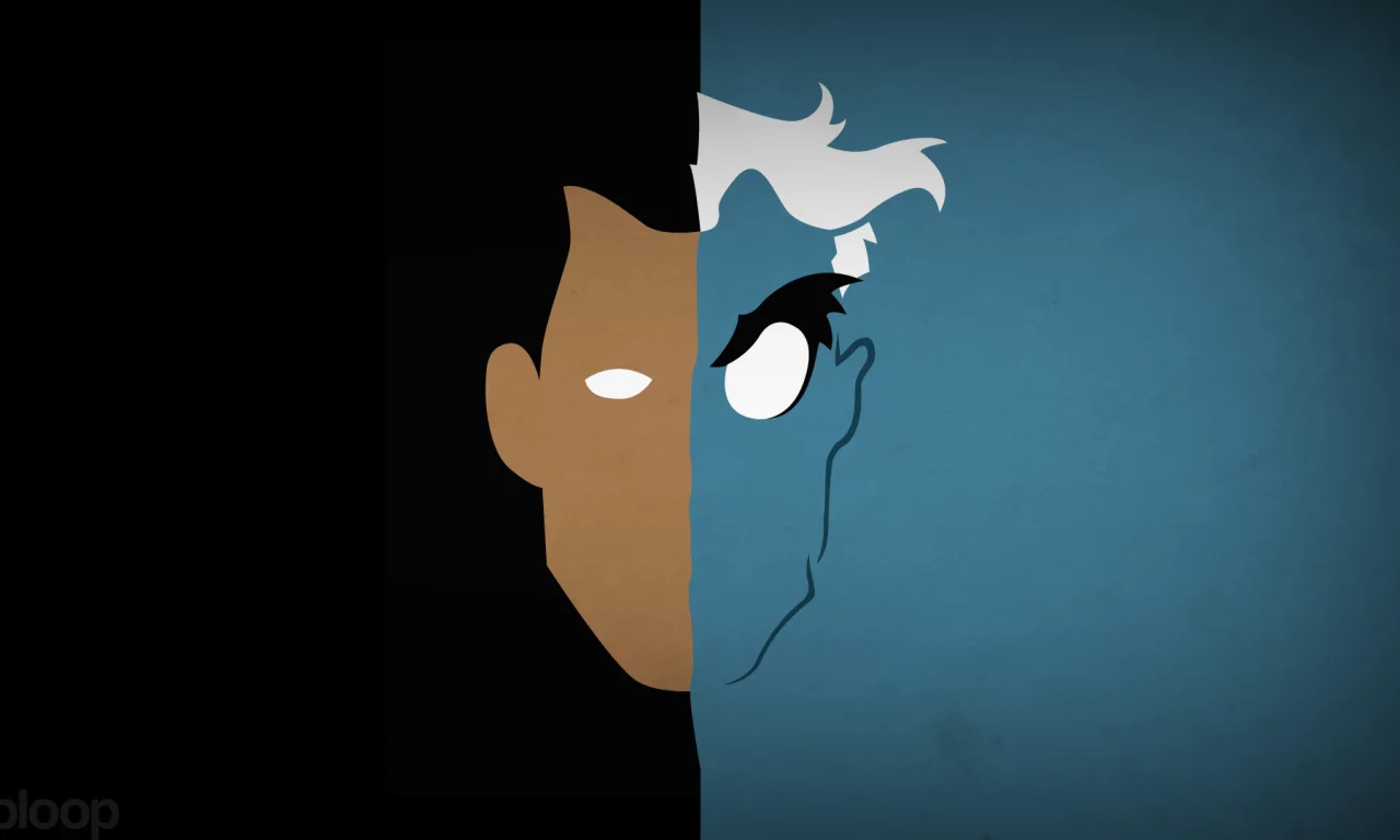 blo0p, двуликий, минимализм, harvey dent, dc comics, two-face, batman