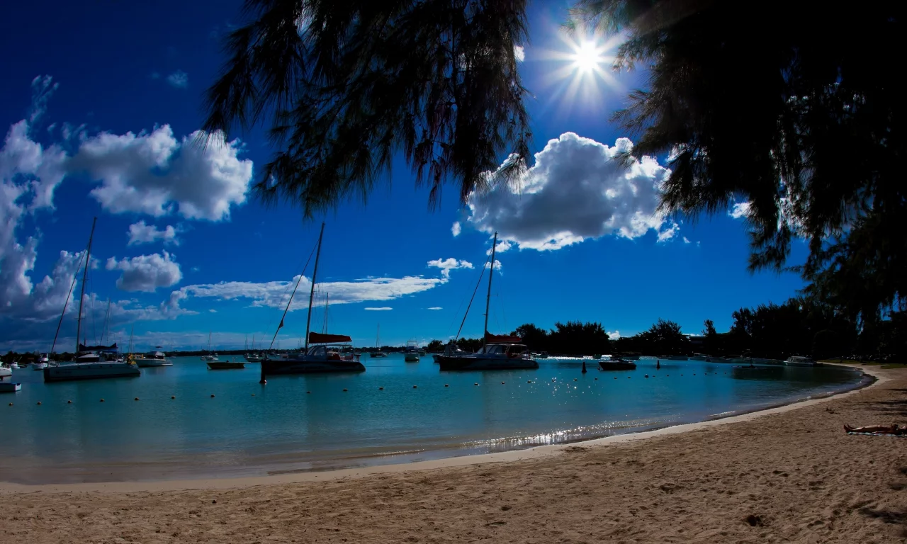 лагуна, лодки, океан, яхты, mauritius, катера, маврикий, пляж