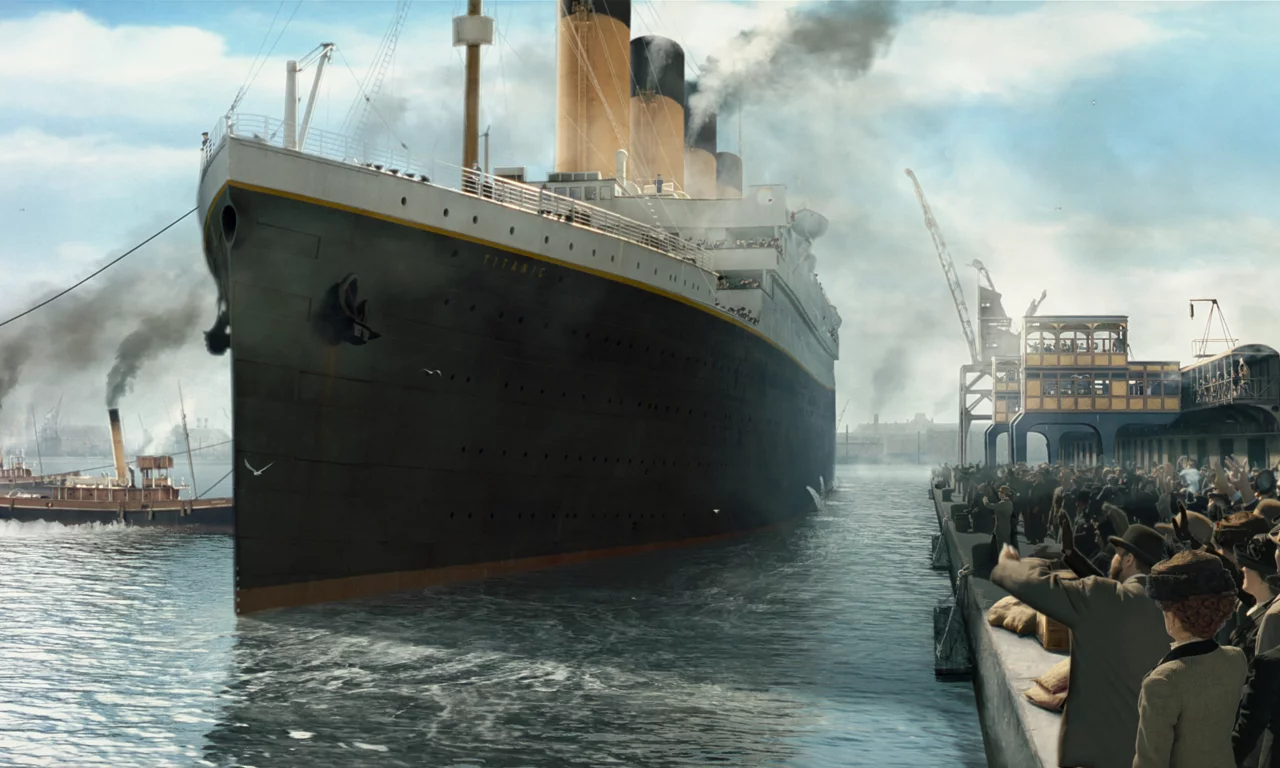 отход, пассажирский, лайнер, титаник, titanic, люди, причал