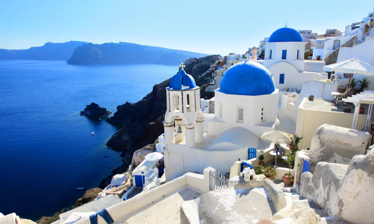 пейзаж, santorini, море, greece, природа, дома