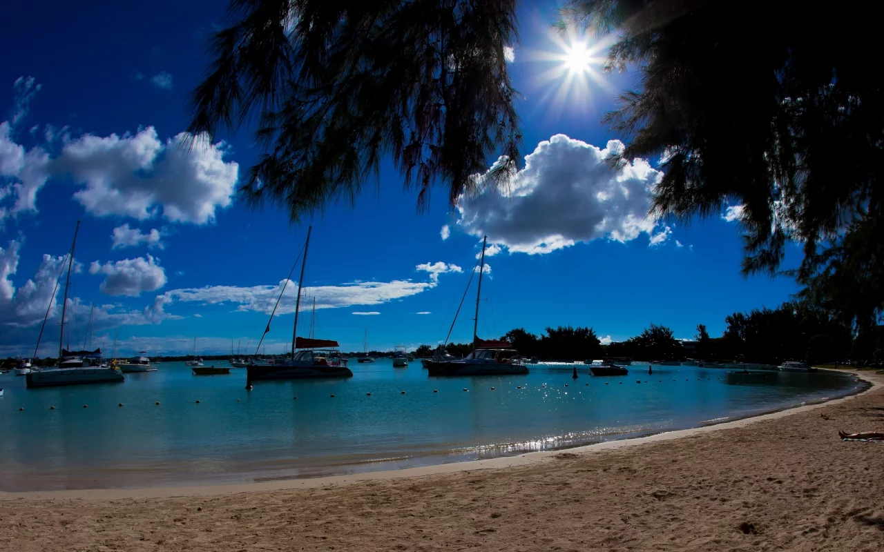 лагуна, лодки, океан, яхты, mauritius, катера, маврикий, пляж