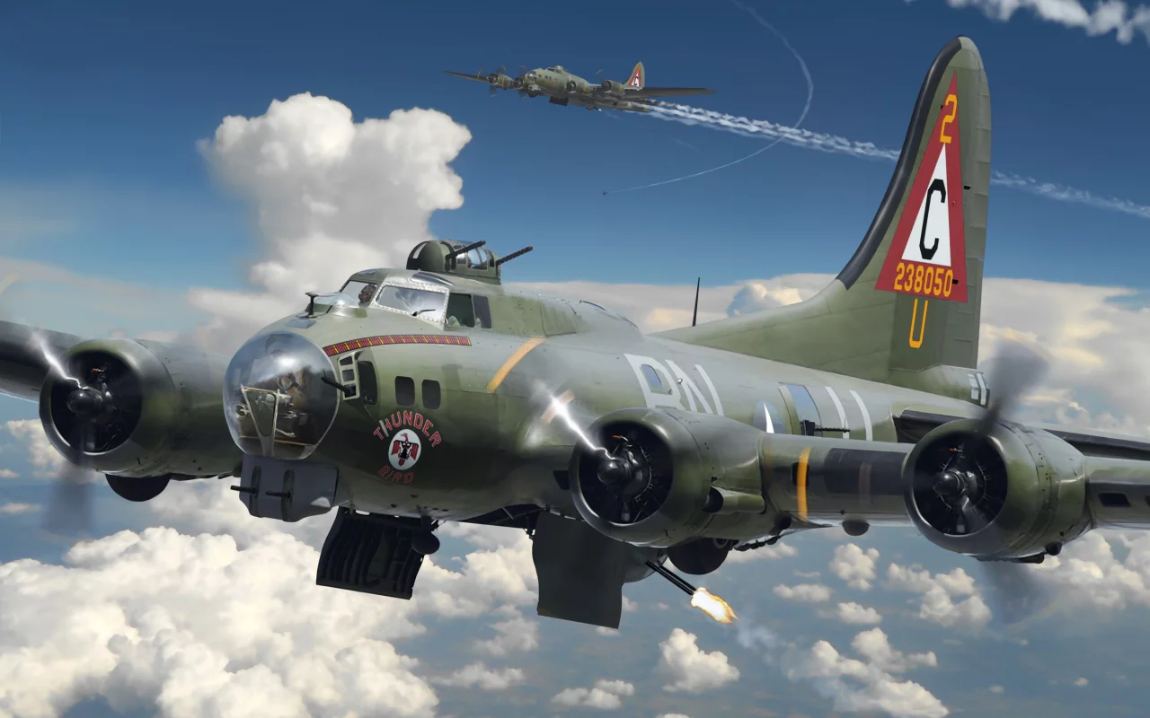 летающая, боинг, самолет, flying fortress, крепость, арт, b-17