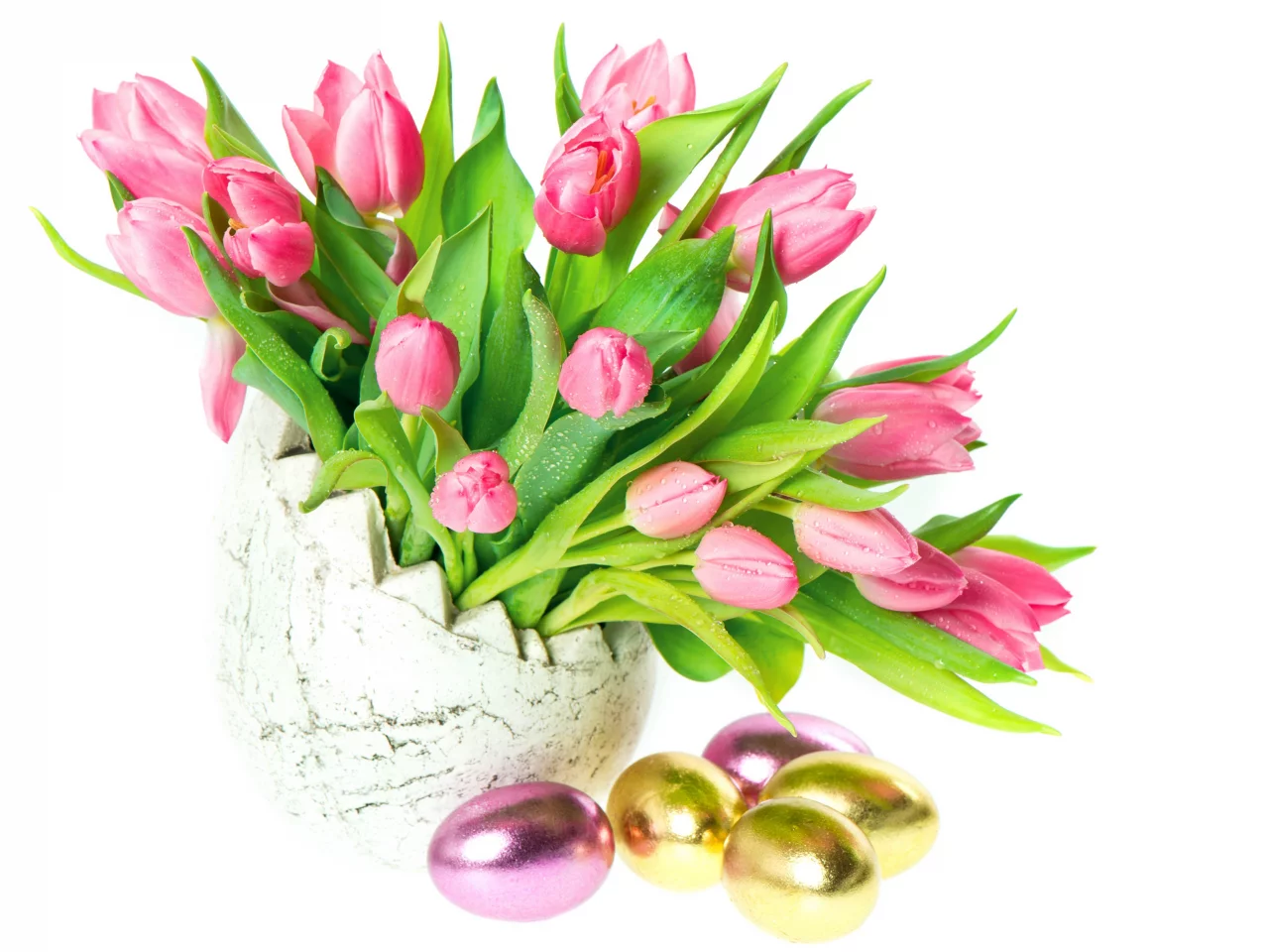 тюльпаны, пасха, яйца, ваза, easter