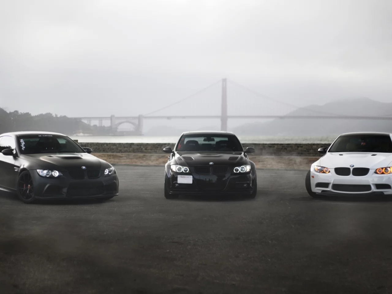 бмв, bridge, black, golden gate, e90, bmw, white, e92, 330i, купе, matte black, m3