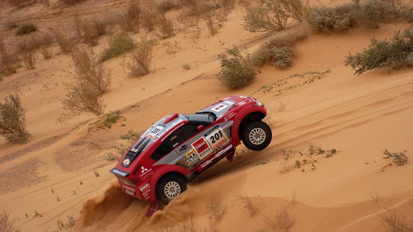 dakar, песок, машина, mitsubishi, rally, авто, спорт, ралли, гонка