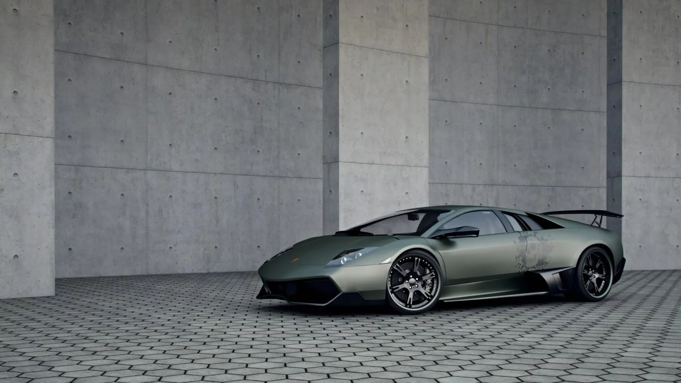lamborghini murcielago, lp 720, брусчатка, суперкар, стена, винил