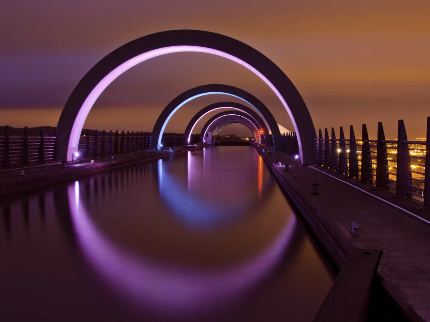 scotland, great britain, falkirk, великобритания, city, united kingdom, lights, night